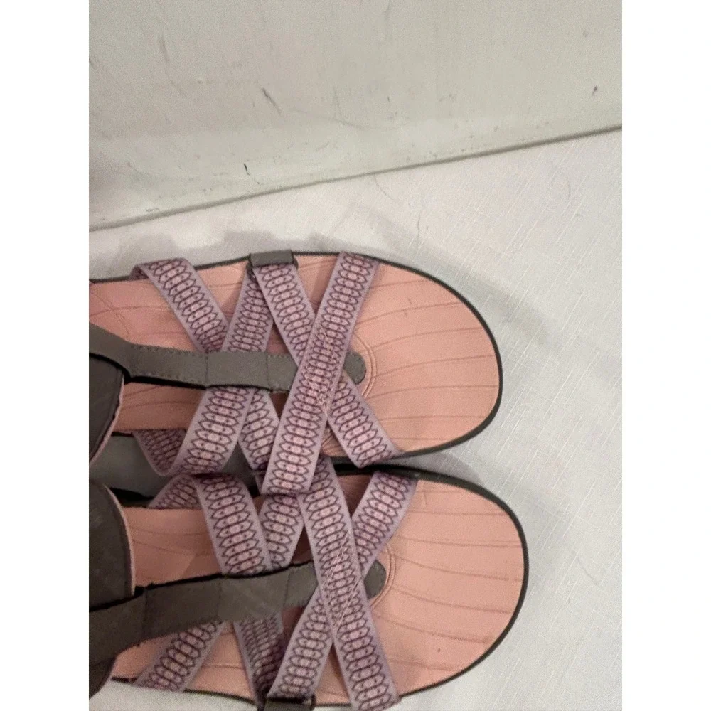 Jambu Strappy Sport Sandals 9M Pink Grey Elastic All-Terra Hiking Women